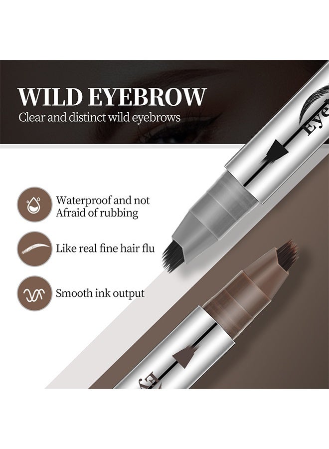 SHEDOES Multi-Fork Plush Eyebrow Pen,Liquid Eyebrow Pen, Waterproof Microblading Eyebrow Pencil with a Micro-Fork Tip Applicator, Creates Natural Looking Brows Effortlessly #02 BROWN - Image 5